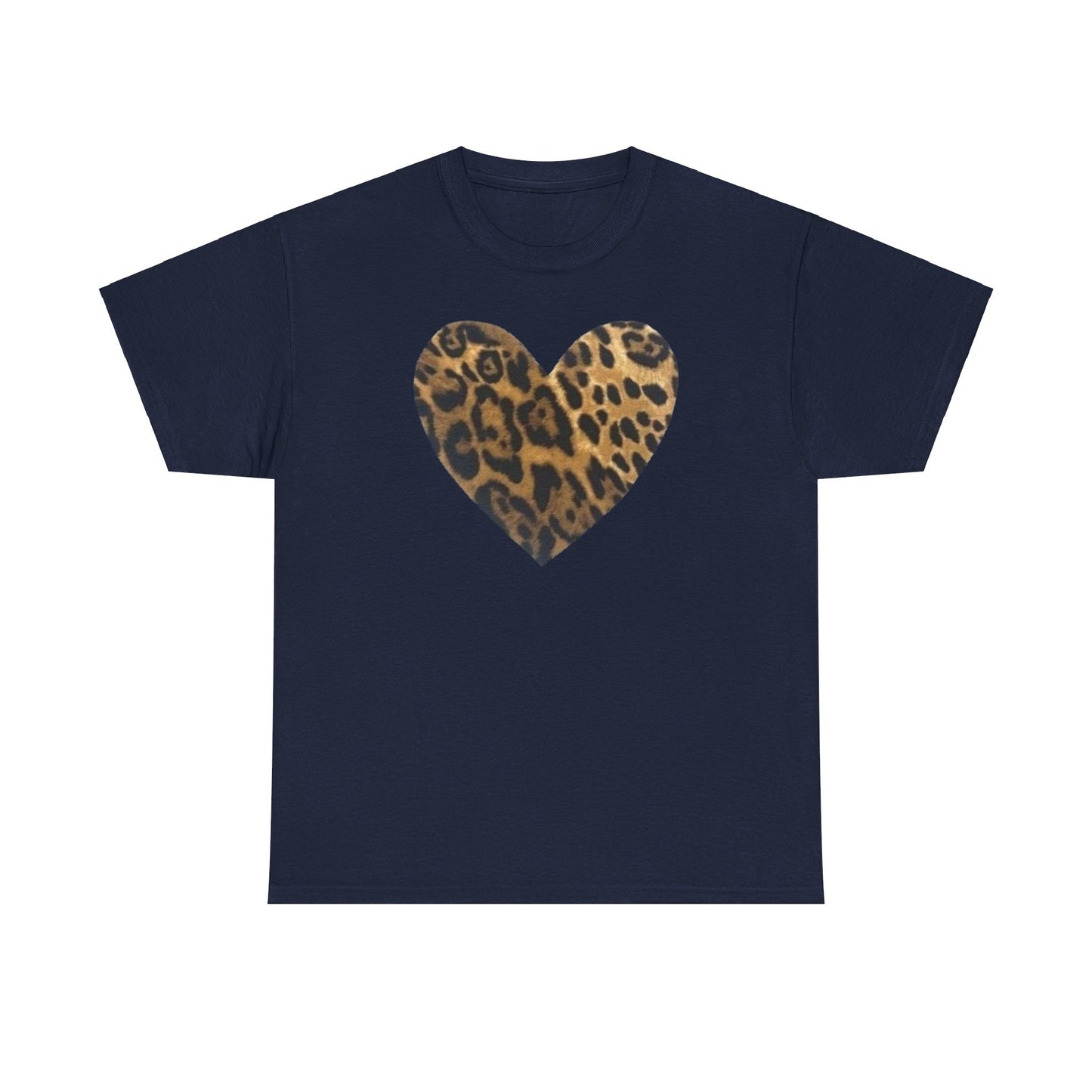 Leopard Heart Graphic Tee Shirt