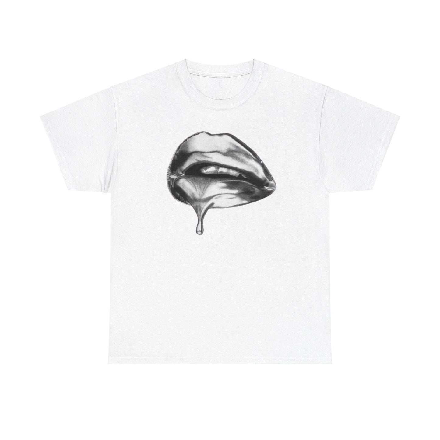 Silver Lips Graphic Tee Shirt