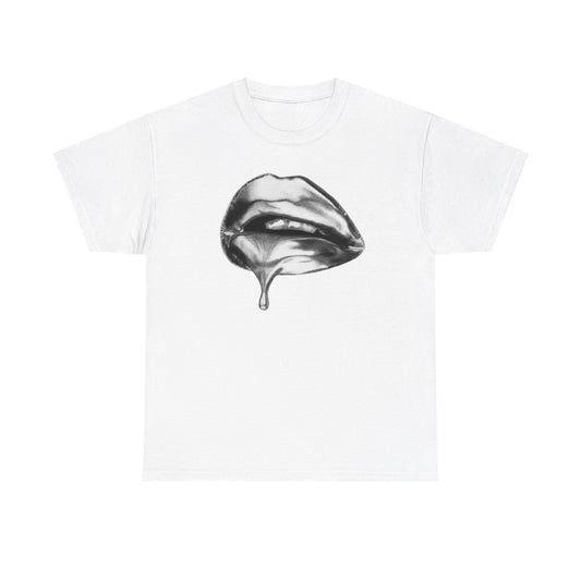 Silver Lips Graphic Tee Shirt