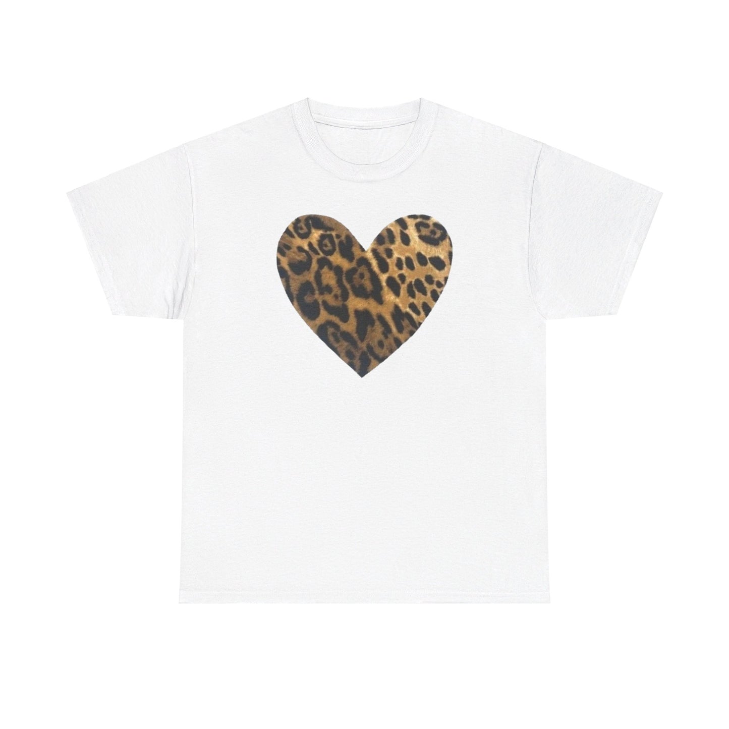 Leopard Heart Graphic Tee Shirt