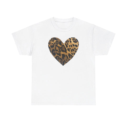 Leopard Heart Graphic Tee Shirt