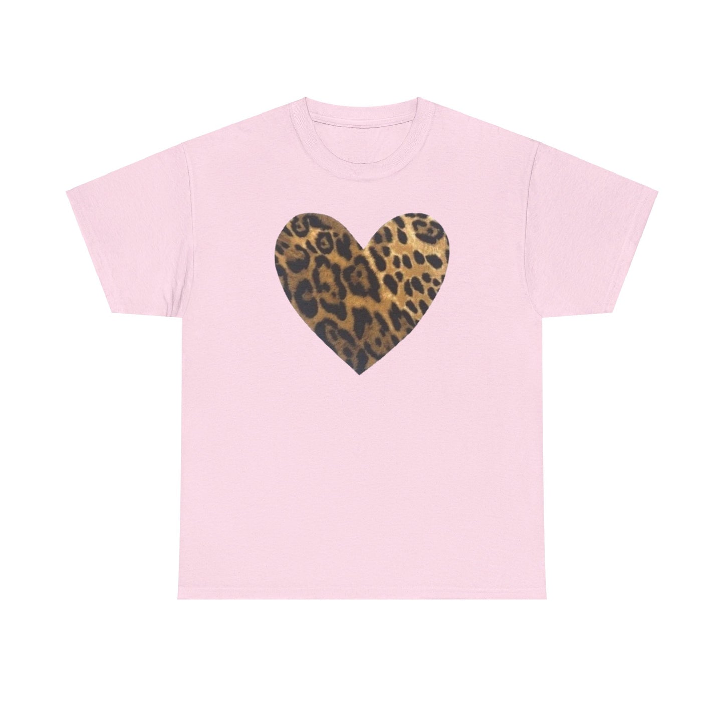 Leopard Heart Graphic Tee Shirt