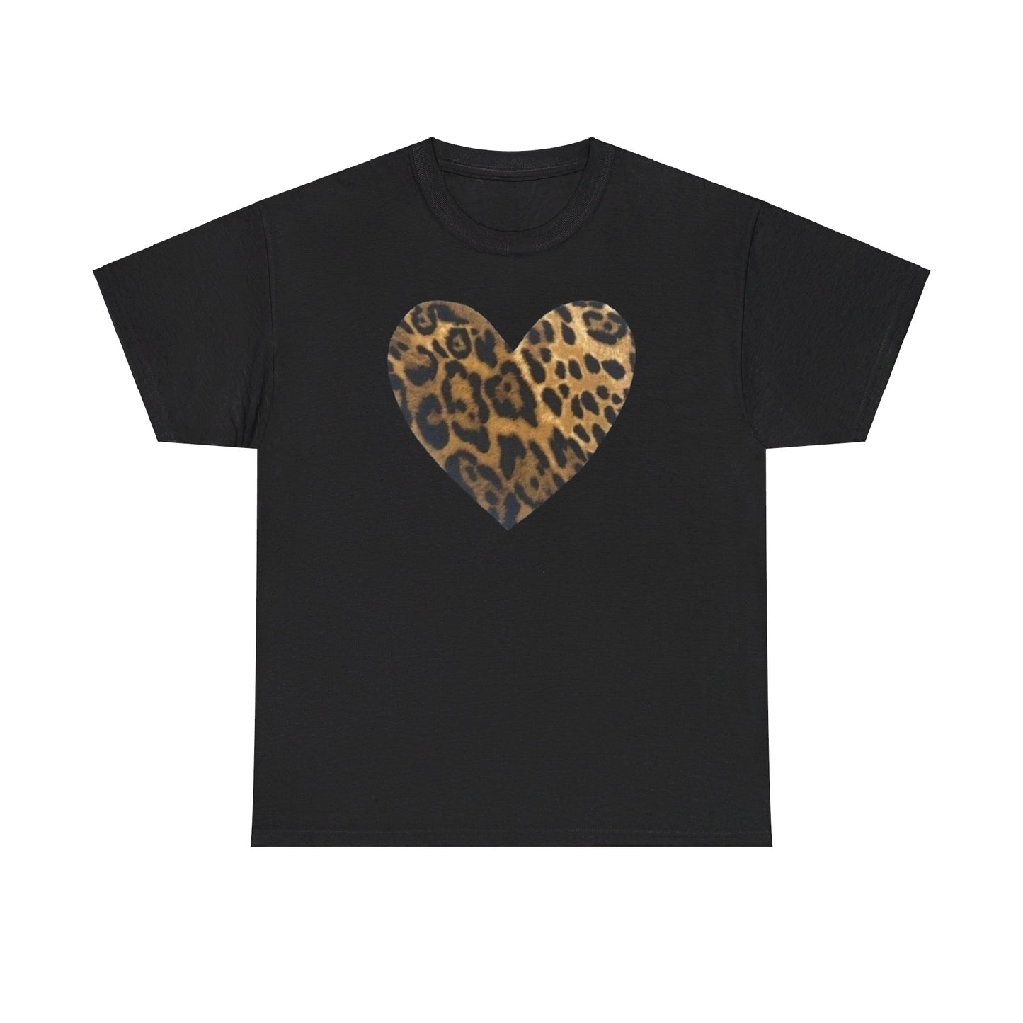 Leopard Heart Graphic Tee Shirt