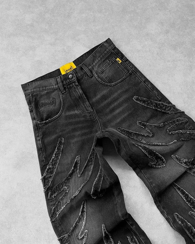 "Fire" Black Baggy Jean