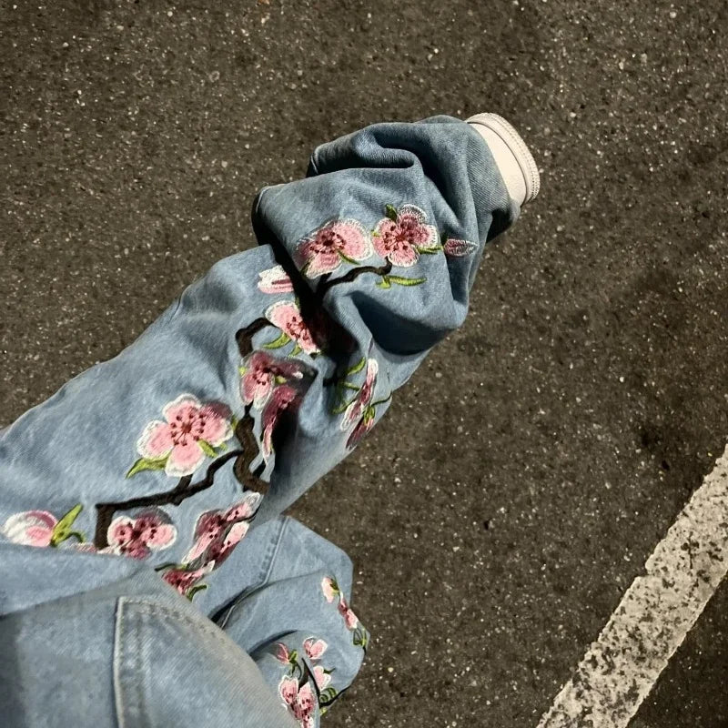 Flower Blue Baggy Jean